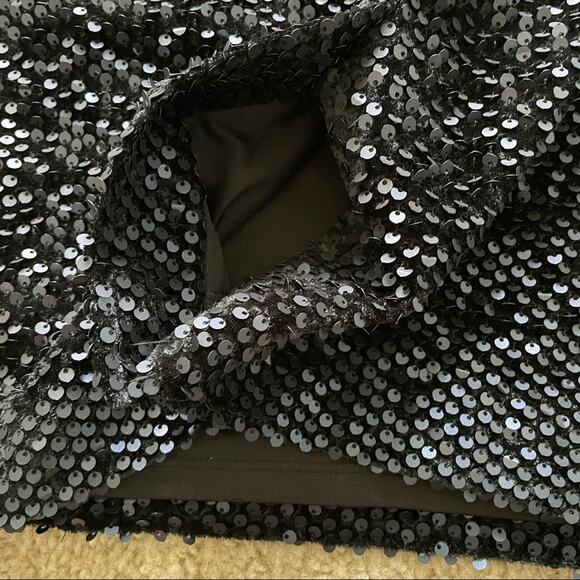 Ann Taylor Blue-Black Paillette Covered Velvet Skirt Size 10 NWOT - Picture 6 of 13